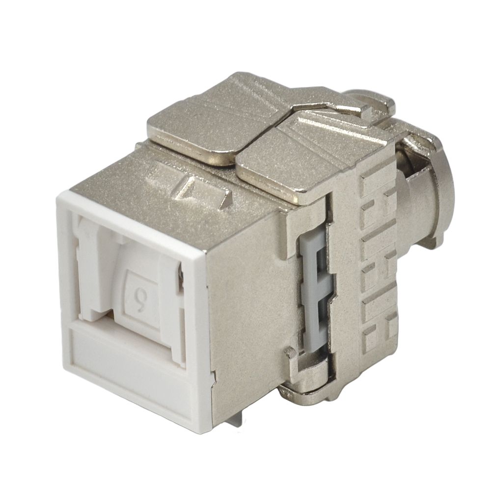 Category 6 - Shielded Super Cat 6 Component-Rated Shuttered Toolless Keystone Jack